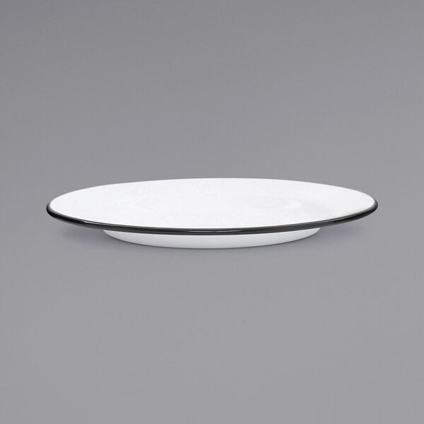 Crow Canyon Home V20BLA Serving Plate w/ Black Rolled Rim – item 206V20BLA image 2