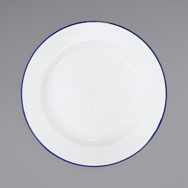 Crow Canyon Home V20BLU Serving Plate w/ Blue Rolled Rim – item 206V20BLU