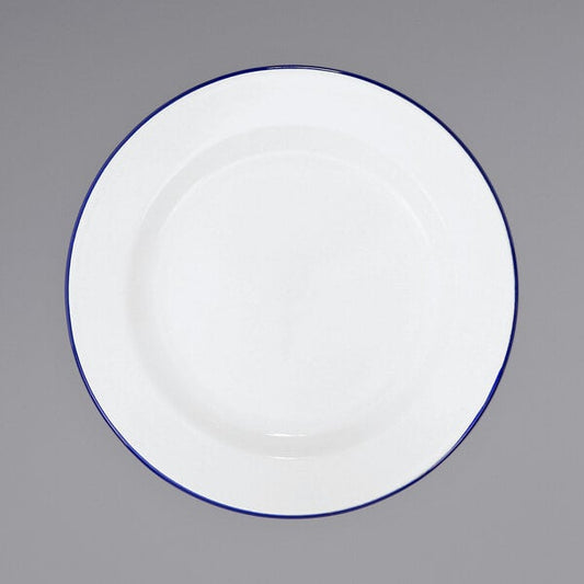 Crow Canyon Home V20BLU Serving Plate w/ Blue Rolled Rim – item 206V20BLU
