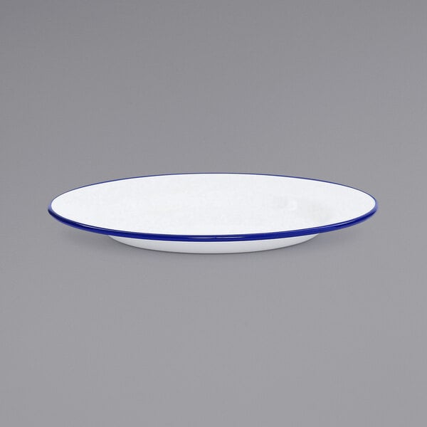 Crow Canyon Home V20BLU Serving Plate w/ Blue Rolled Rim – item 206V20BLU image 2