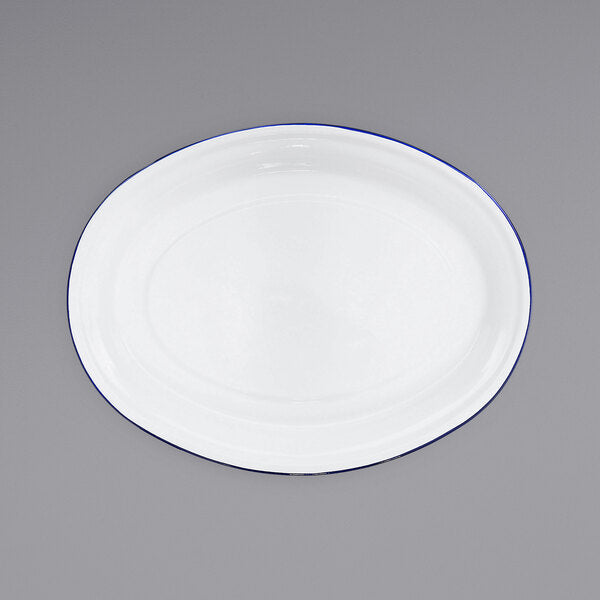 Crow Canyon Home V61BLU Serving Platter w/ Blue Rolled Rim – item 206V61BLU
