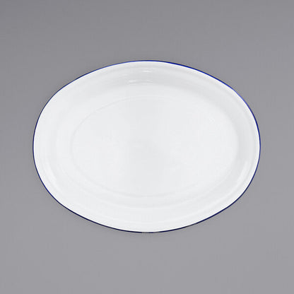 Crow Canyon Home V61BLU Serving Platter w/ Blue Rolled Rim – item 206V61BLU