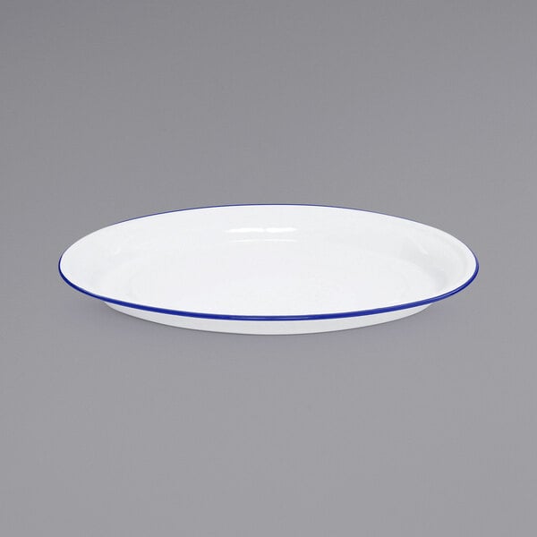 Crow Canyon Home V61BLU Serving Platter w/ Blue Rolled Rim – item 206V61BLU image 2