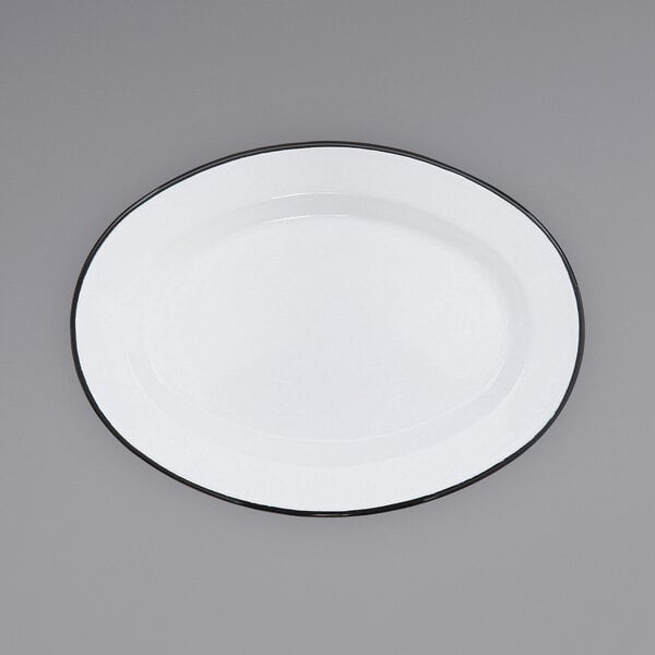 Crow Canyon Home V94BLA Serving Plate w/ Black Rolled Rim – item 206V94BLA
