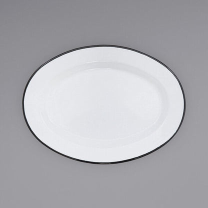 Crow Canyon Home V94BLA Serving Plate w/ Black Rolled Rim – item 206V94BLA