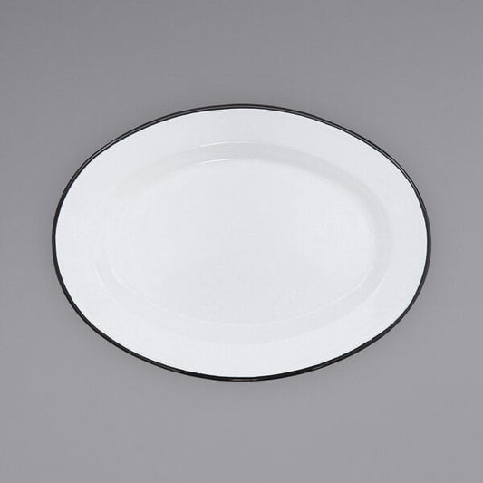 Crow Canyon Home V94BLA Serving Plate w/ Black Rolled Rim – item 206V94BLA