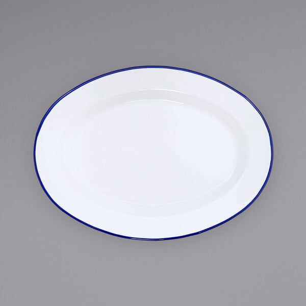 Crow Canyon Home V94BLU Serving Plate w/ Blue Rolled Rim – item 206V94BLU