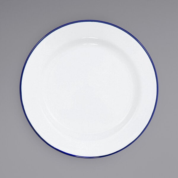 Crow Canyon Home V99BLU Serving Plate w/ Blue Rolled Rim – item 206V99BLU