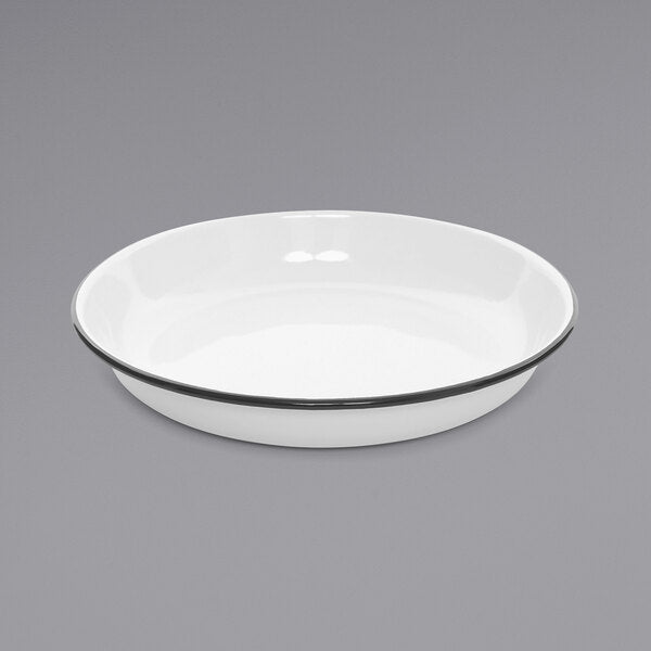 Crow Canyon Home V114BLA Serving Plate w/ Black Rolled Rim – item 206V114BLA image 2