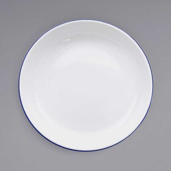 Crow Canyon Home V114BLU Serving Plate w/ Blue Rolled Rim – item 206V114BLU