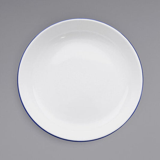 Crow Canyon Home V114BLU Serving Plate w/ Blue Rolled Rim – item 206V114BLU