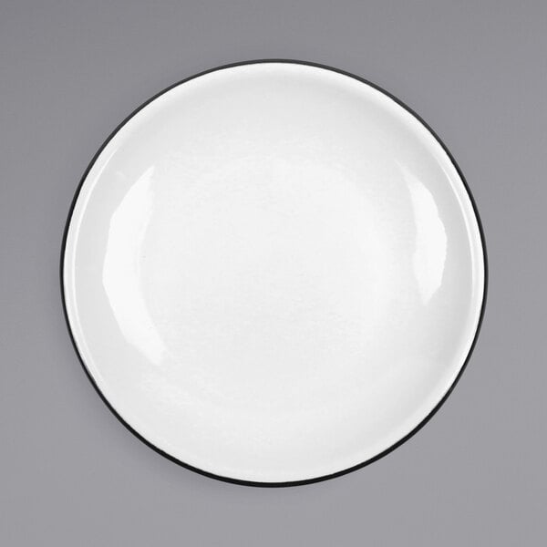 Crow Canyon Home V123BLA Serving Plate w/ Black Rolled Rim – item 206V123BLA
