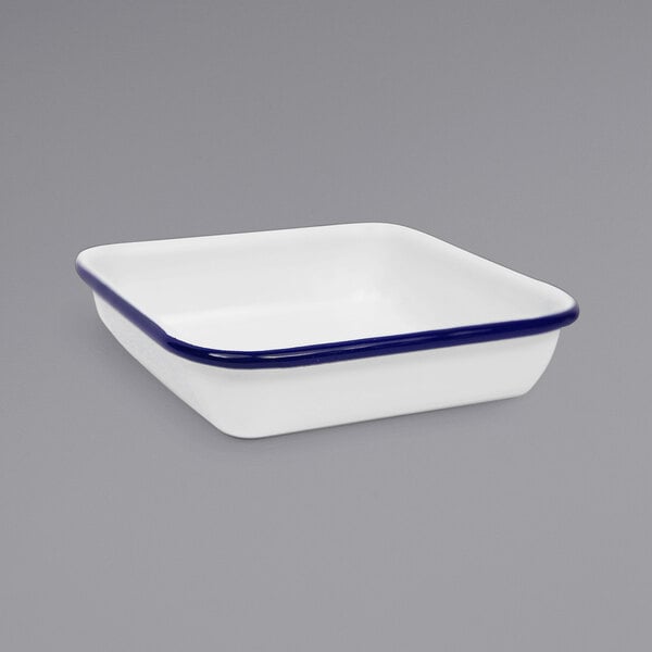 Crow Canyon Home V122BLU Serving Tray w/ Blue Rolled Rim – item 206V122BLU