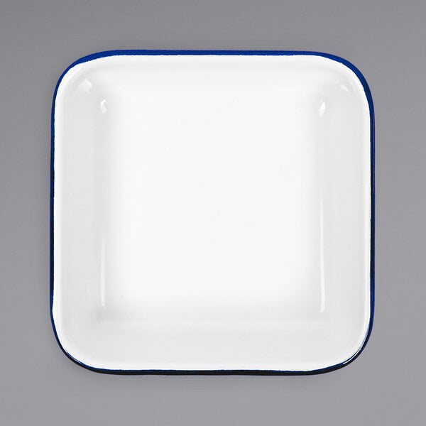 Crow Canyon Home V122BLU Serving Tray w/ Blue Rolled Rim – item 206V122BLU image 2