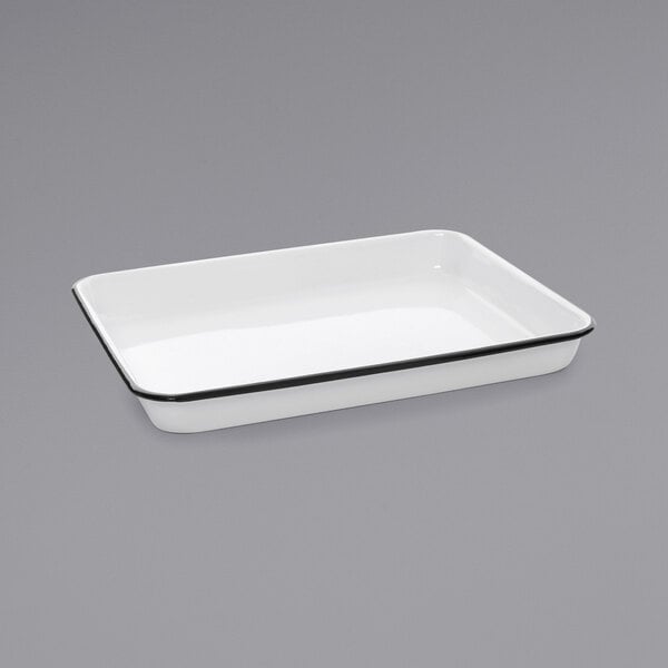 Crow Canyon Home V190BLA Serving Tray w/ Black Rolled Rim – item 206V190BLA