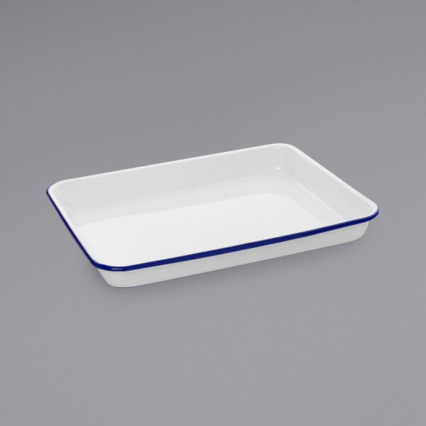 Crow Canyon Home V190BLU Serving Tray w/ Blue Rolled Rim – item 206V190BLU