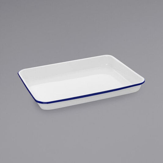 Crow Canyon Home V190BLU Serving Tray w/ Blue Rolled Rim – item 206V190BLU