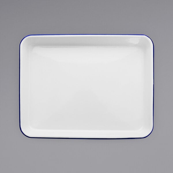 Crow Canyon Home V190BLU Serving Tray w/ Blue Rolled Rim – item 206V190BLU image 2