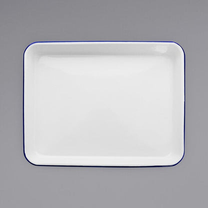 Crow Canyon Home V190BLU Serving Tray w/ Blue Rolled Rim – item 206V190BLU image 2