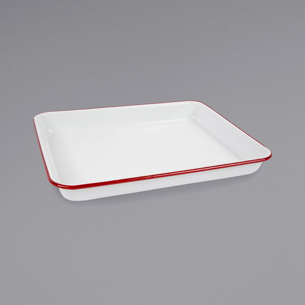 Crow Canyon Home V190RED Serving Tray w/ Rolled Rim – item 206V190RED