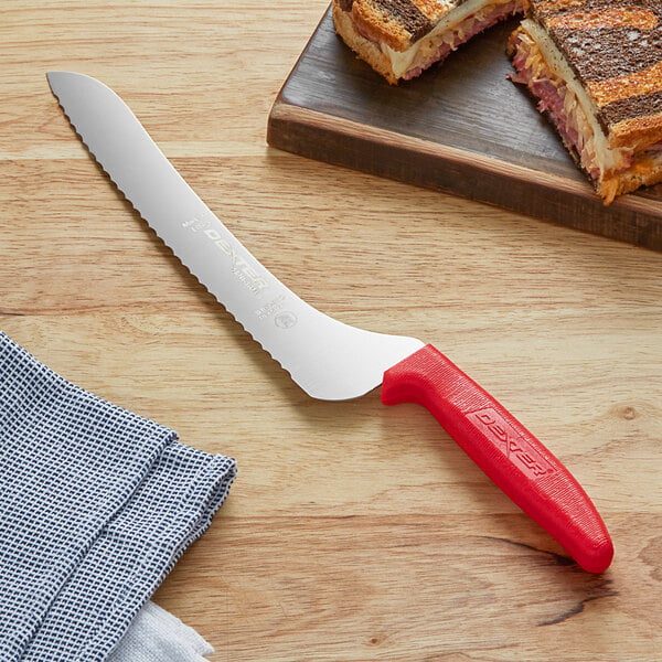 Dexter-Russell 13583R Sani-Safe 9" Red Scalloped Bread Knife – item 21013583R image 2