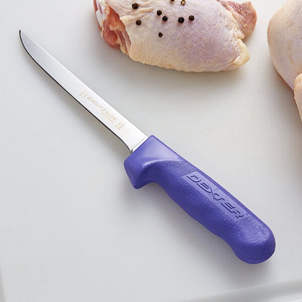 Dexter-Russell 01563P Sani-Safe 6" Purple Boning Knife – item 21001563P image 2