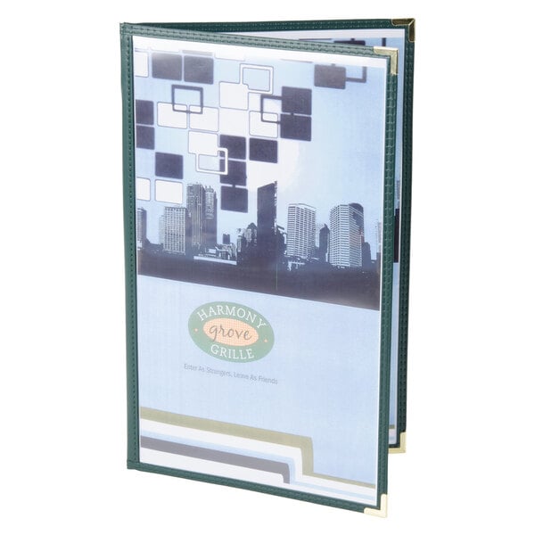 8 1/2" x 14" Green Menu Cover – item 659SE310DGRN