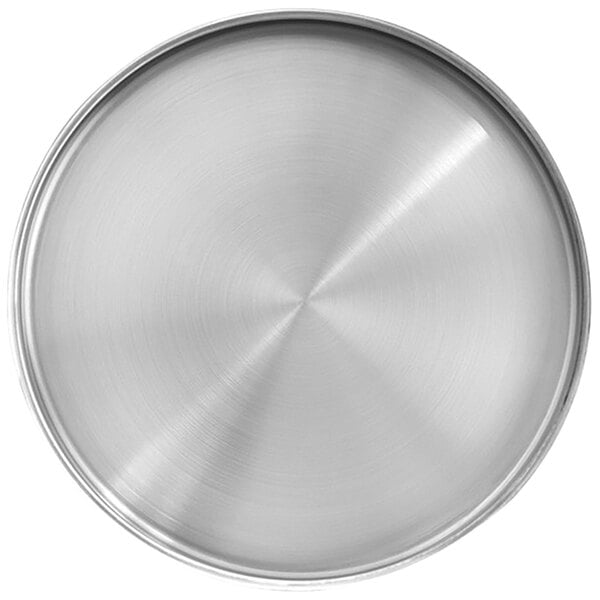 FOH Soho 9" Brushed Stainless Serving Plate w/ Raised Rim – item 957SO9PSS