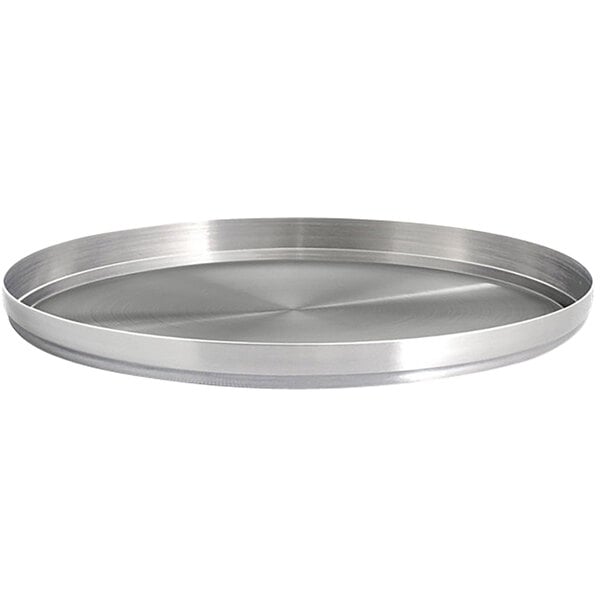 FOH Soho 9" Brushed Stainless Serving Plate w/ Raised Rim – item 957SO9PSS image 2