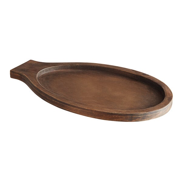 Choice 12 1/2" x 8" Oval Pine Wood Underliner w/ Oak Finish – item 176WU97OVOAK