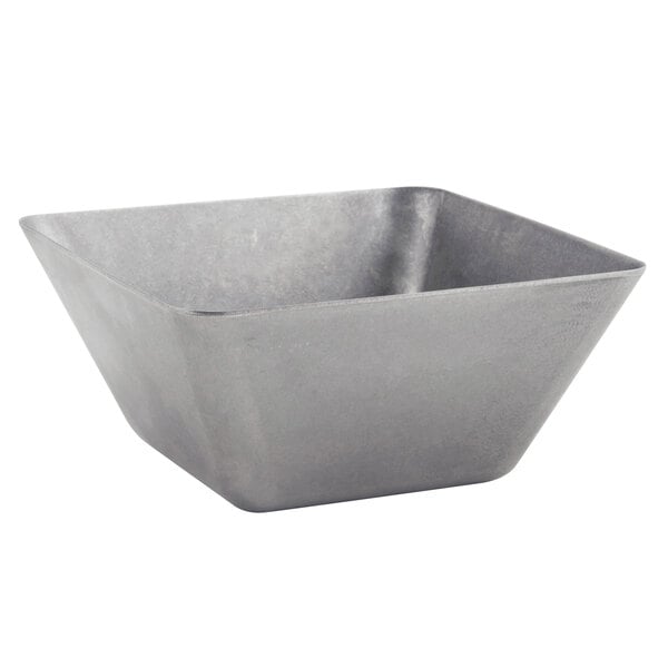 FOH Mod 13 oz. Square Antique Finish Stainless Serving Bowl – item 957MODBSS13