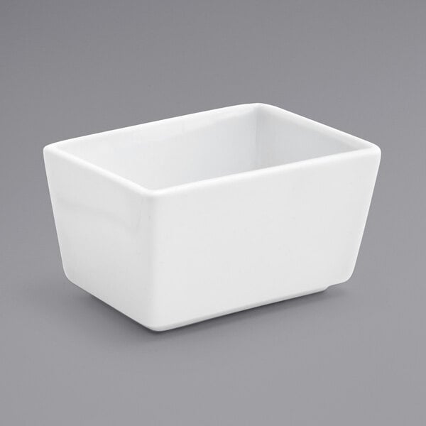 FOH Mod 3 1/2" x 2 1/2" Bright White Porcelain Sugar Caddy – item 957MODCD3525