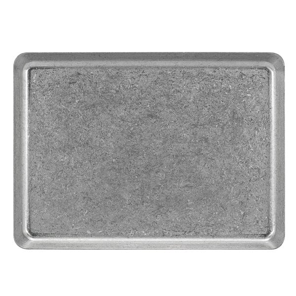 FOH Mod 8 1/4" x 6" Antique Finish Stainless Serving Plate – item 957MODPSS86