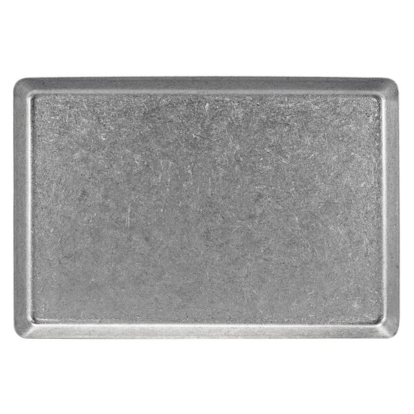 FOH Mod 13" x 7" Antique Finish Stainless Serving Plate – item 957MODSS137