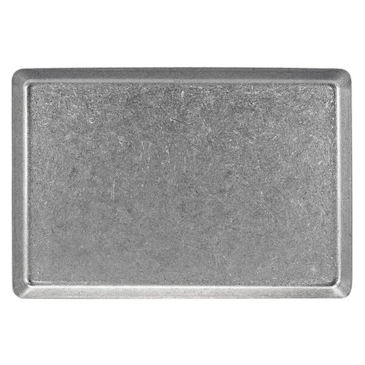 FOH Mod 13" x 7" Antique Finish Stainless Serving Plate – item 957MODSS137