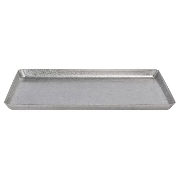 FOH Mod 13" x 7" Antique Finish Stainless Serving Plate – item 957MODSS137 image 2
