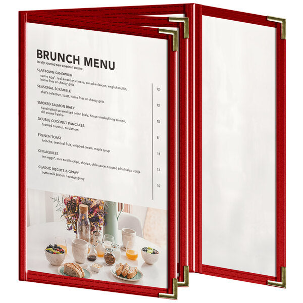 H. Menu Cover w/ Gold Decorative Corners and Gloss Finish – item 759TBQ3AG55 image 2