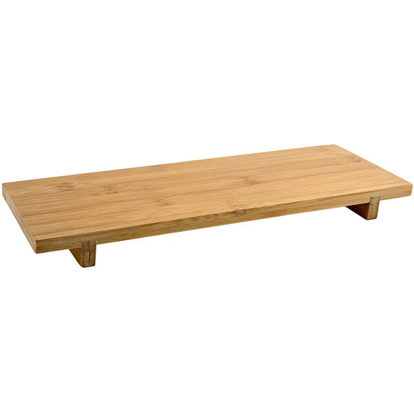 room360 Bamboo 12 1/4" x 4 3/4" Natural Footed Serving Tray – item 957RTR007BBB