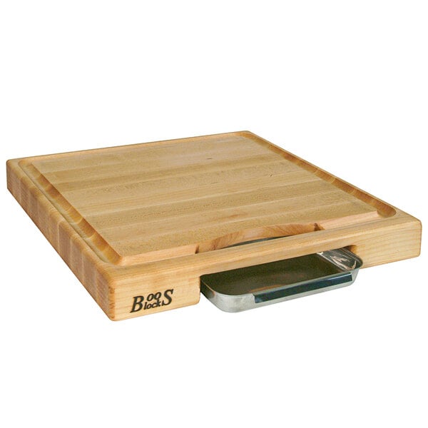 John Boos & Co. 18" x 18" Grooved Maple Cutting Board w/ Pan – item 650P18180225
