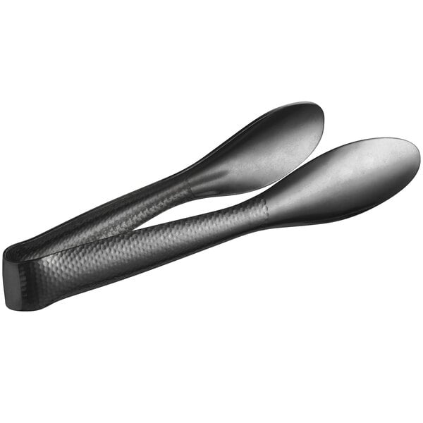 American Metalcraft BLHT6 6" Hammered Black Vintage Tongs – item 124BLHT6