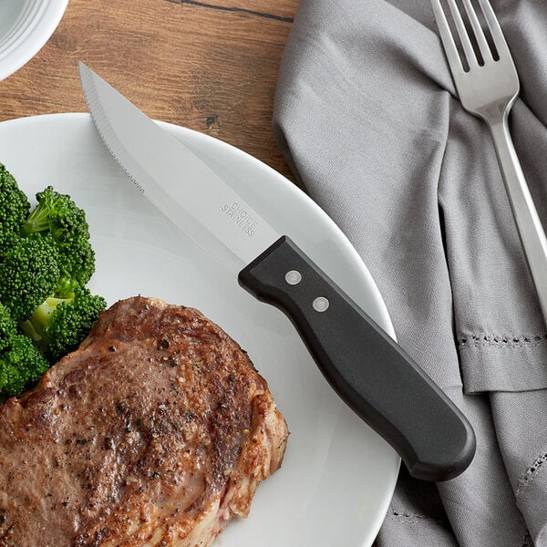 Choi Steak Knife w/ Black Polypropylene Handle & Pointed Tip – item 17620203 image 2