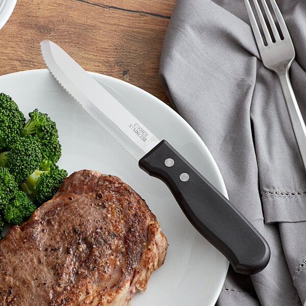 Choice 5" Jumbo Steak Knife w/ Black Polypropylene Handle – item 17610202 image 2