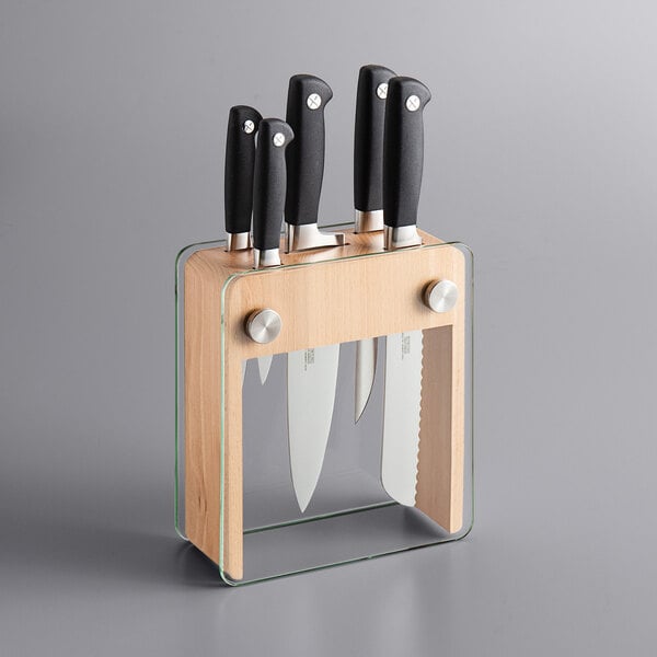 Mercer Culinary M20050 Genesis 6-Piece Wood Knife Block Set – item 470M20050