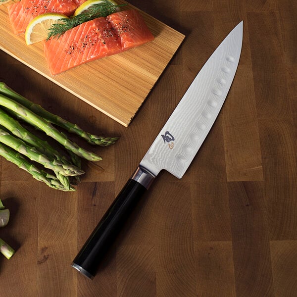 Shun DM0719 Classic 8" Hollow Chef Knife w/ Wood Handle – item 921DM0719 image 2