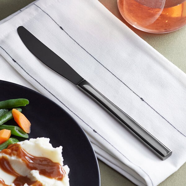 Acopa Phoenix Black 9 5/16" Dinner Knife – item 267810008B image 2