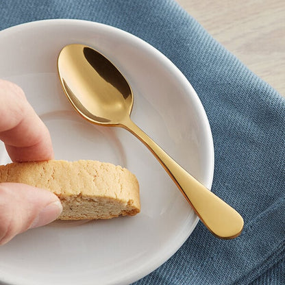 Acopa Vernon Gold 4 1/2" Heavy Demitasse Spoon – item 267800000G image 2