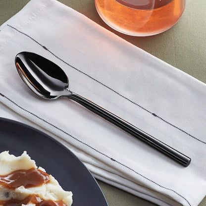 Acopa Phoenix Black 7 3/4" Dinner / Dessert Spoon – item 267810003B image 2
