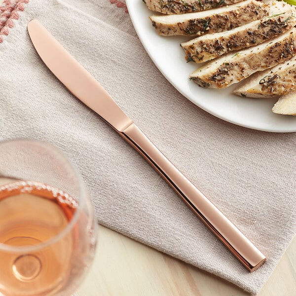 Acopa Phoenix Rose Gold 9 5/16" Dinner Knife – item 267810008RG image 2