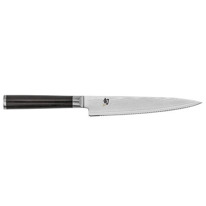 Shun DM0722 Classic 6" Serrated Utility Knife w/ Wood Handle – item 921DM0722