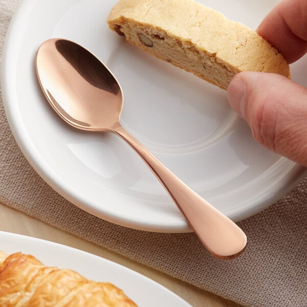 Acopa Vernon Rose Gold 4 1/2" Heavy Demitasse Spoon – item 267800000RG image 2